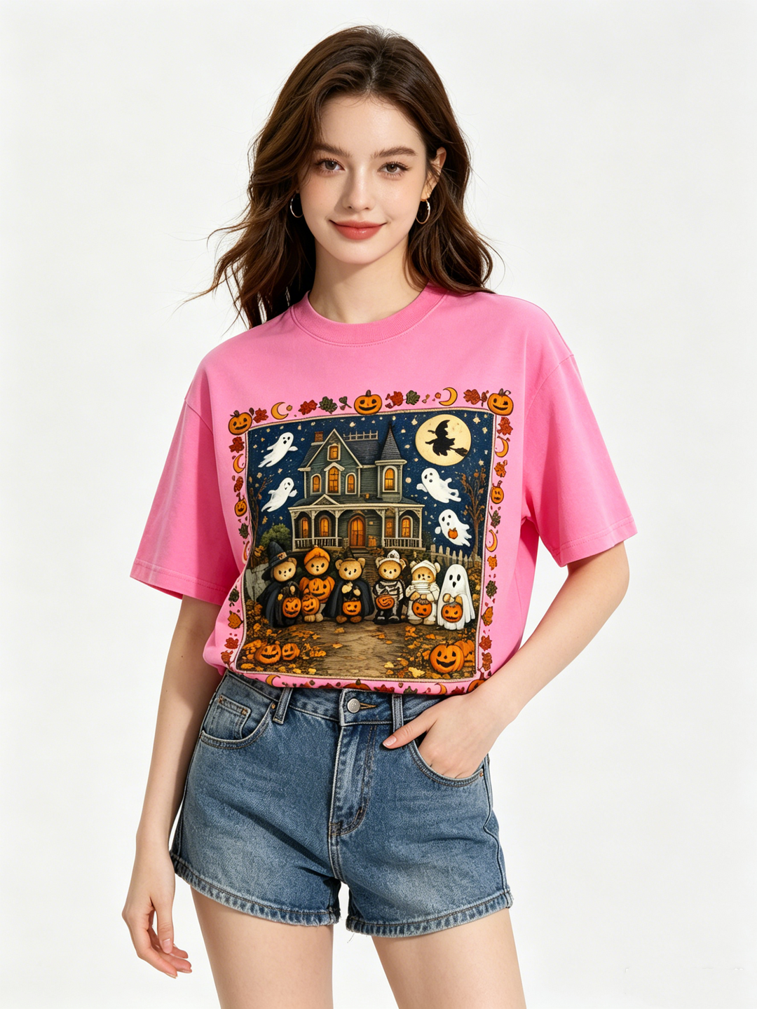 Halloween Teddy Bear Trick or Treat Graphic T-Shirt