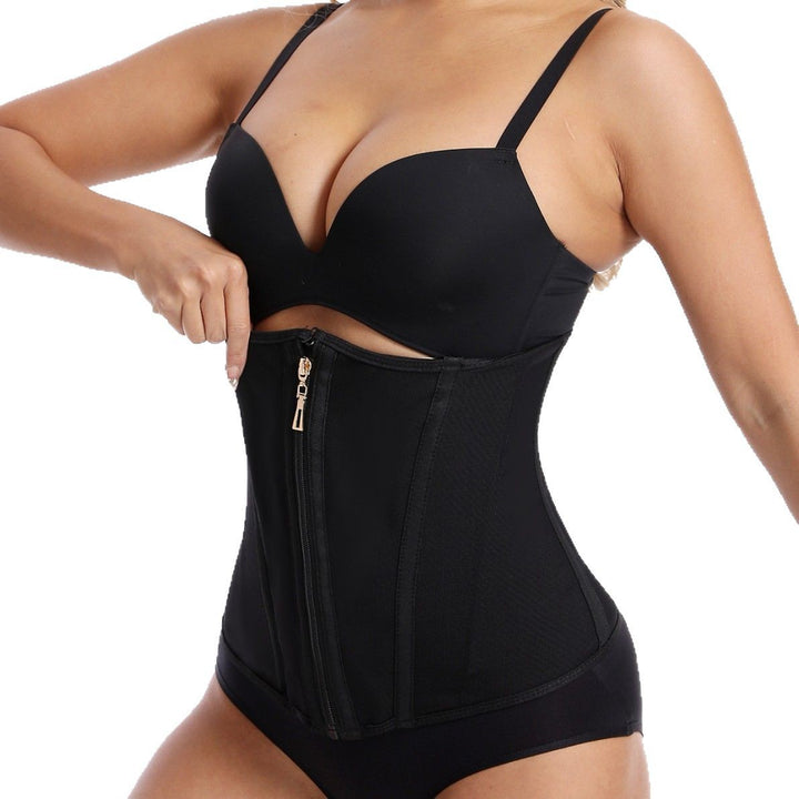 Waist Trainer for Women Zipper Corset Shapewear Tummy Control Mesh Waist Cincher Faja Body Shaper