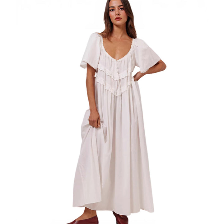 Striped backless maxi dress with a fresh and clean style