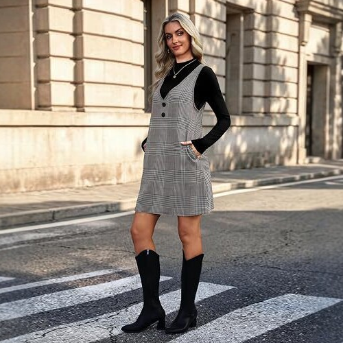 Long Sleeve Top &amp; Pinafore Dress Set