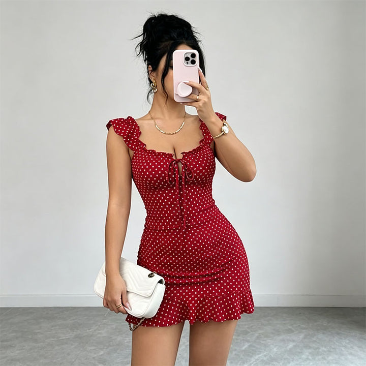 Tie-dye slim-fit mini dress