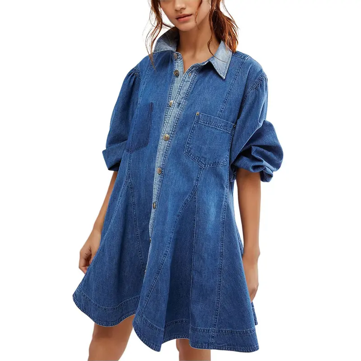 Long Sleeve Denim Shirt Dress
