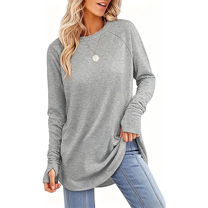 Casual long-sleeve crew-neck base layer