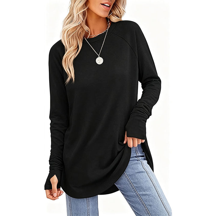 Casual long-sleeve crew-neck base layer