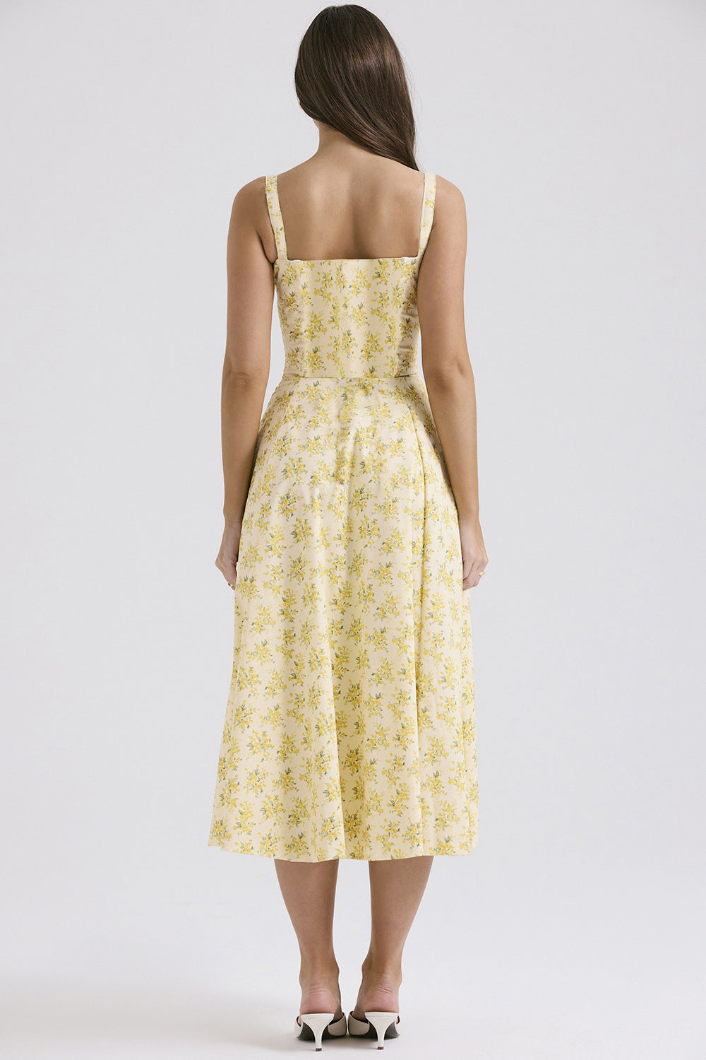 Floral Corset Midi Dress.Romantic shape. Effortless summer elegance.