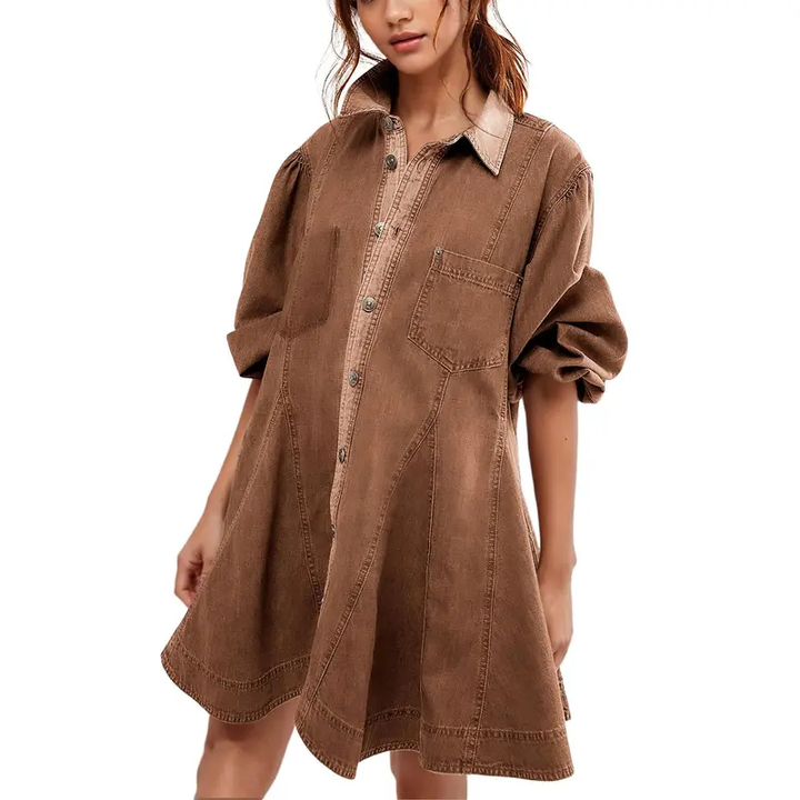 Long Sleeve Denim Shirt Dress