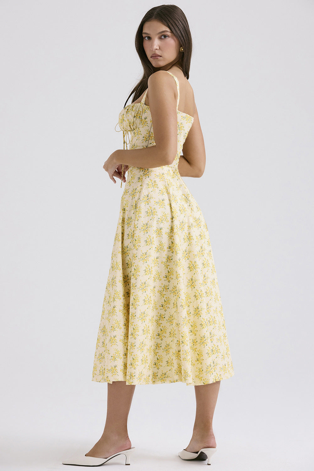 Floral Corset Midi Dress.Romantic shape. Effortless summer elegance.