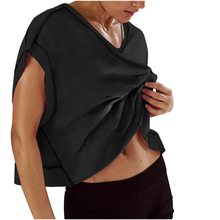 Open-Back Cropped Athletic Tee, Breathable Twist-Back Workout Top