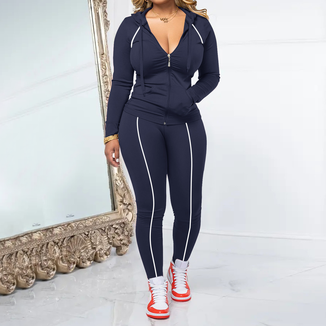 Casual Fitness Hooded Tracksuit Matching Outfit