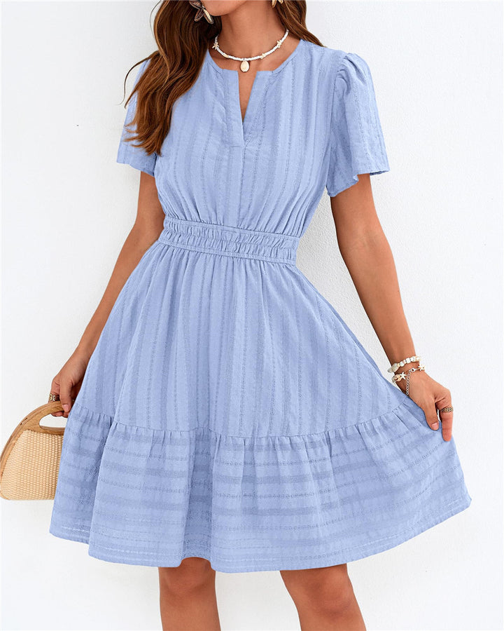 Smocked Waist Tiered Mini Dress