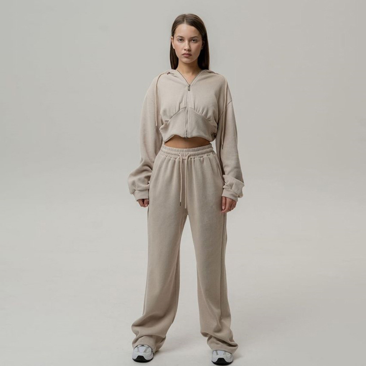 Casual Zip Hoodie Tracksuit Set