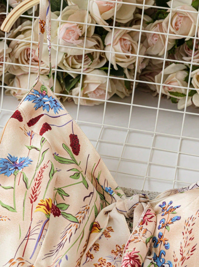 Floral Print Spaghetti Strap Midi Dress