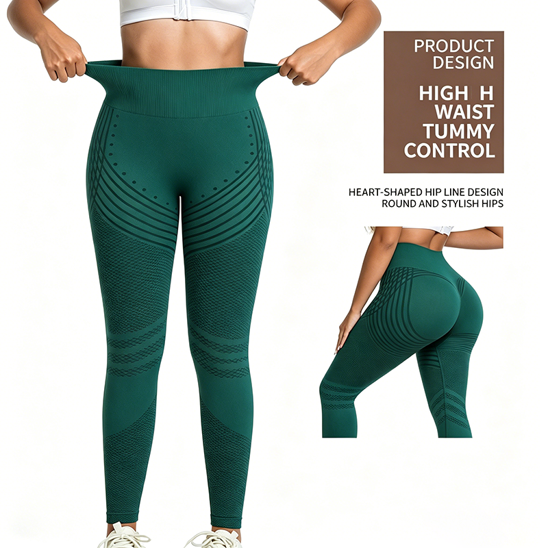 Jacquard Butt-Lifting Tummy Control Yoga Leggings