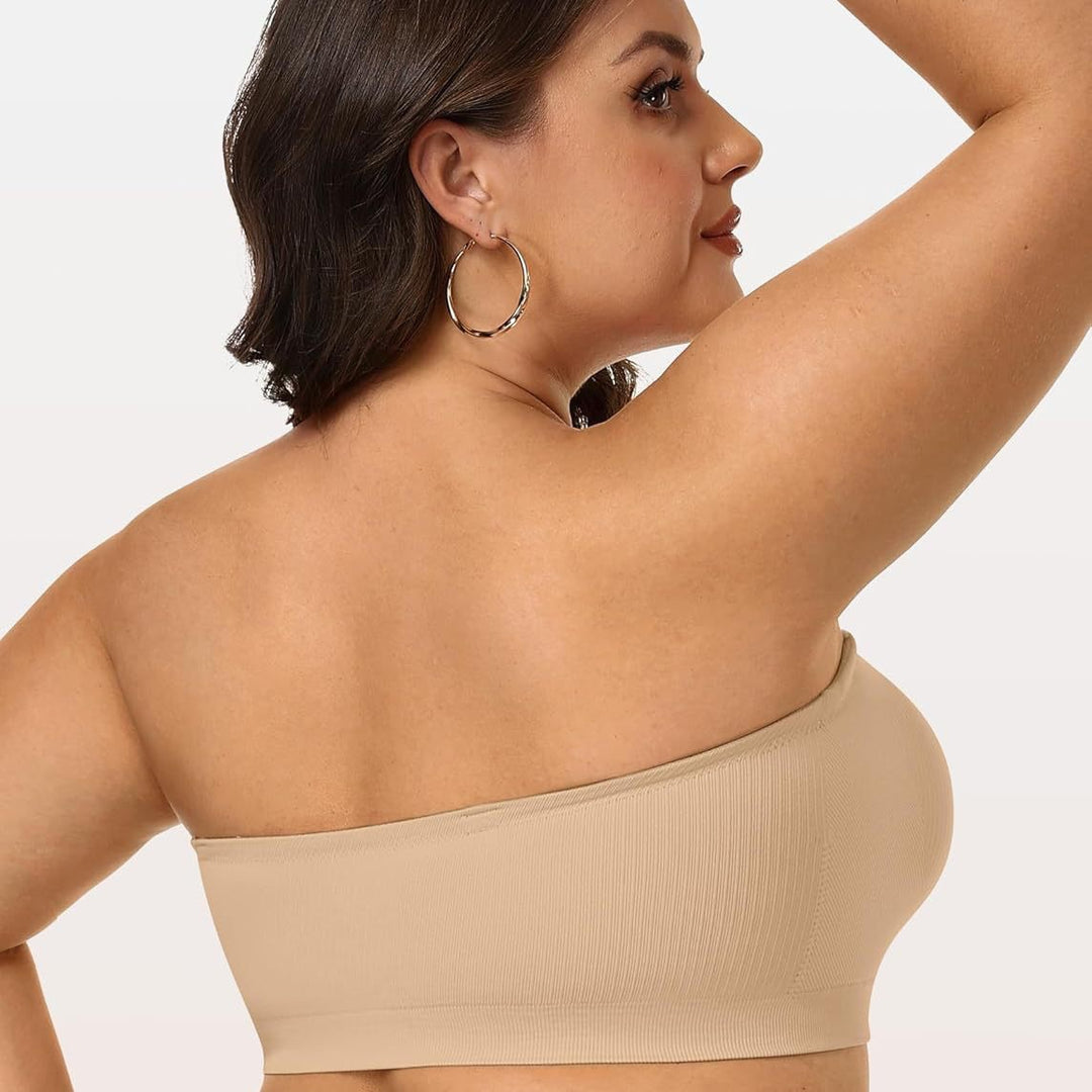 6-in-1 Convertible Seamless Ribbed Bralette, Multi-Way Strapless/Traditional/Halter Bra