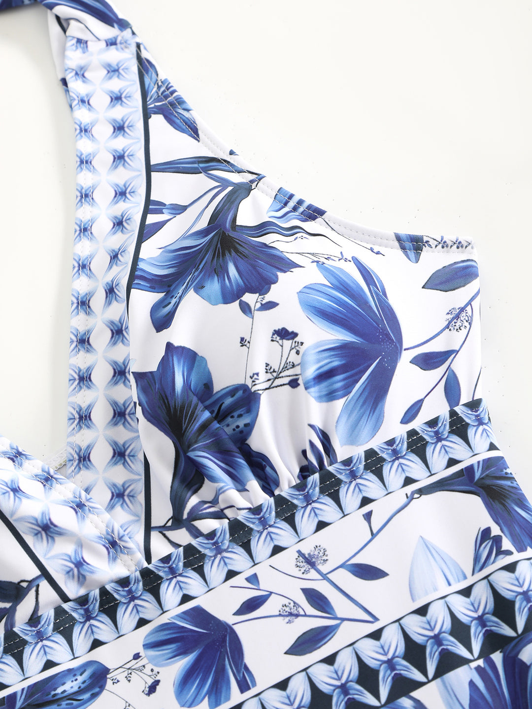 Floral One-Piece Swimsuit with Maxi Cover-Up Skirt Set