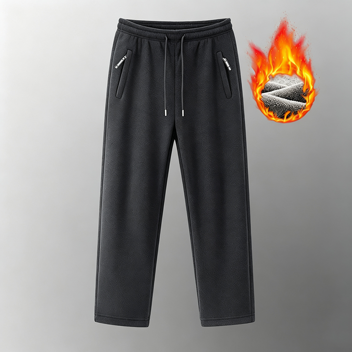 Men Fleece Warm Drawstring Casual Pants