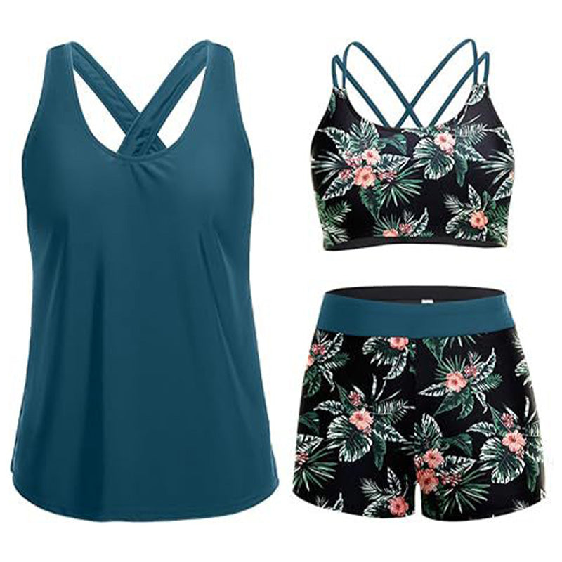 Double-strap bikini swimsuit set