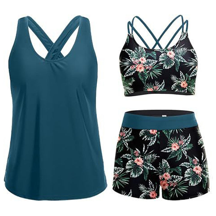 Double-strap bikini swimsuit set