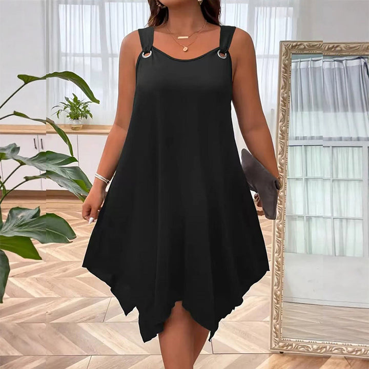 Elegant A-line round neck sleeveless dress
