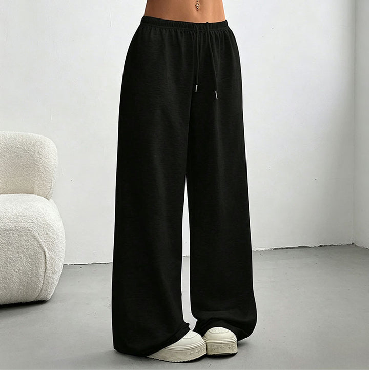High-Waisted Drawstring Wide-Leg Pants