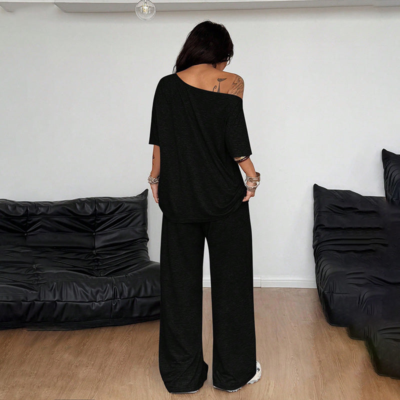 Off-Shoulder Wide-Leg Set