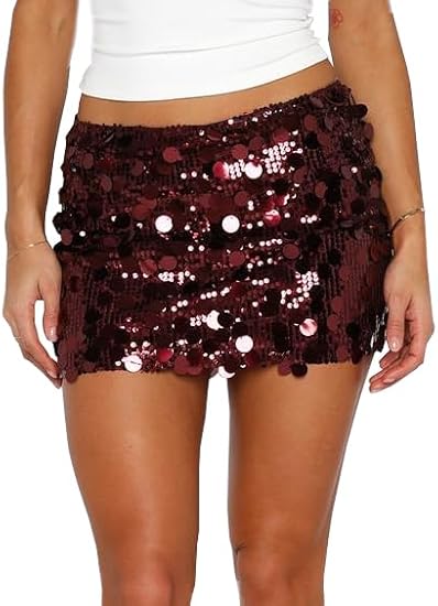 Sequin High Waist Bodycon Mini Skirt | Glitter Night Out Skirt