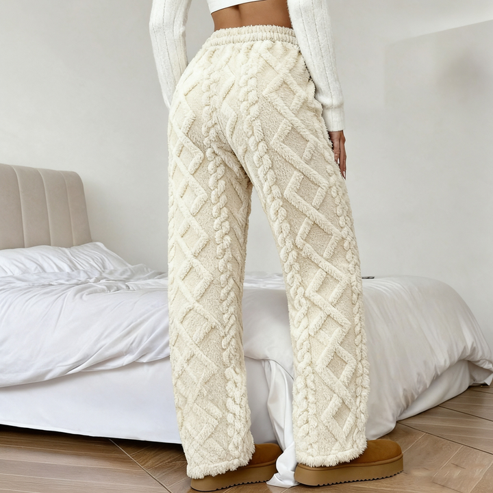 Textured Fluffy Casual Lounge Trousers
