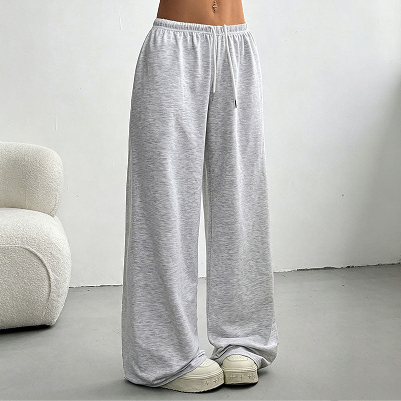 High-Waisted Drawstring Wide-Leg Pants