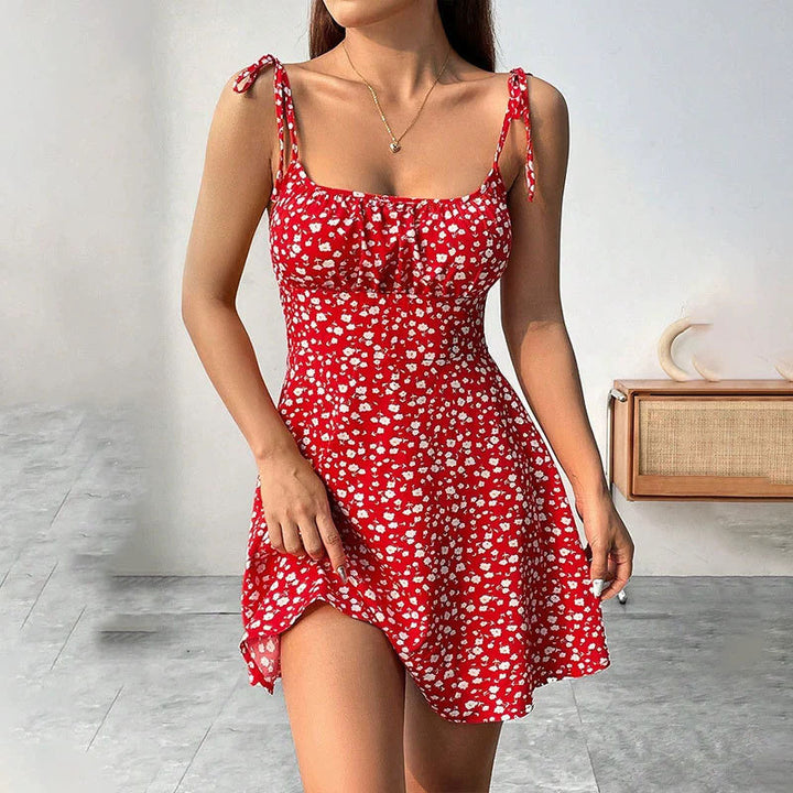 Waist-cinching A-line mini skirt
