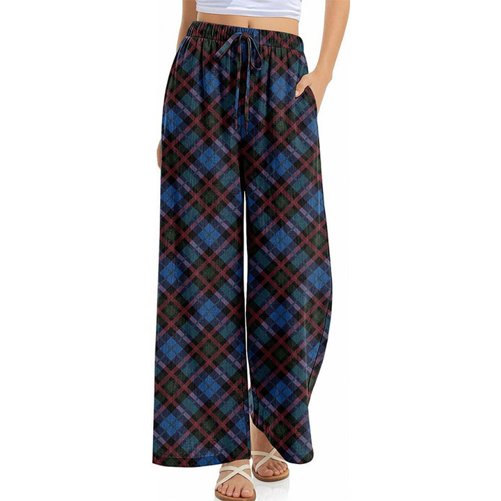 Printed loose-fitting wide-leg trousers