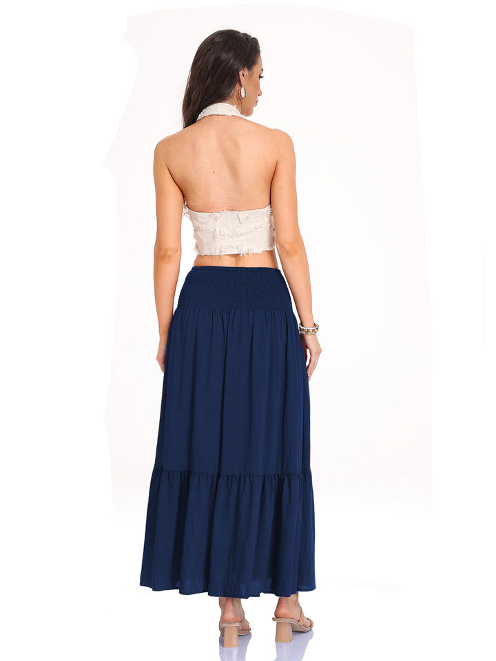 Smocked Waist Tiered Maxi Skirt Effortless movement. Everyday boho ease.
