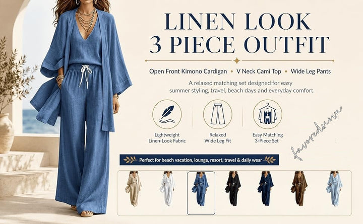 Linen Look 3 Piece Outfit