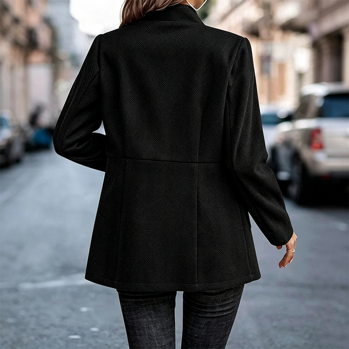 Herringbone Pattern Open Blazer for Women