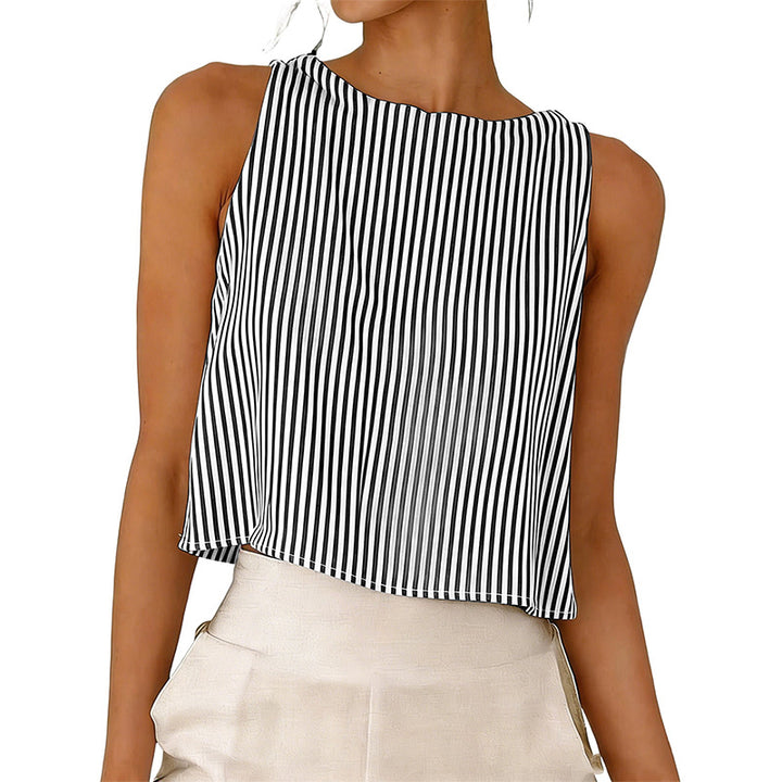 Sleeveless striped vest top