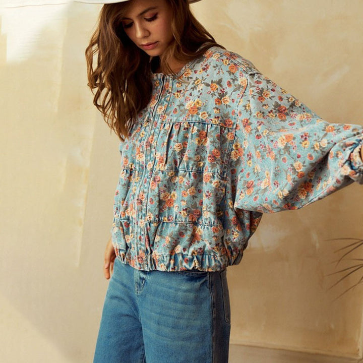 Vintage Floral Denim Jacket