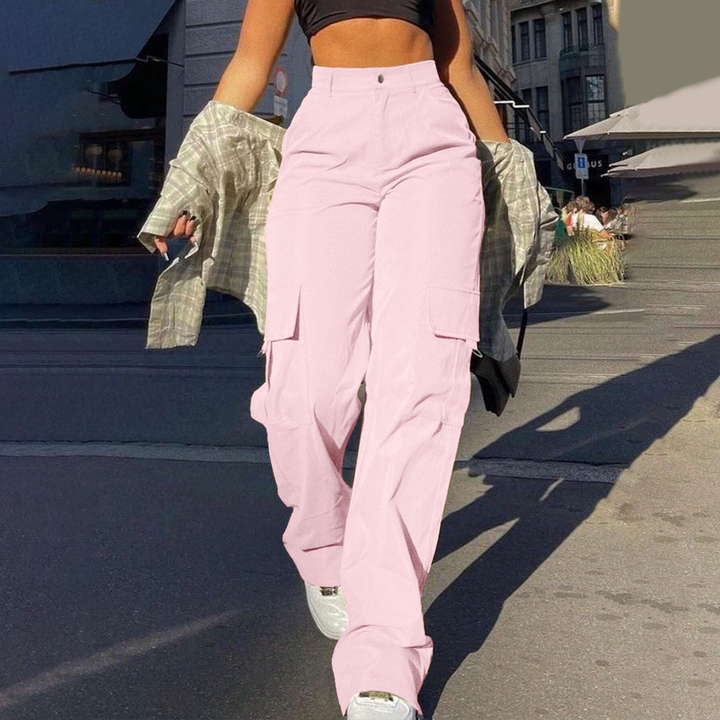 Casual Loose Fit Straight Leg Cargo Trousers