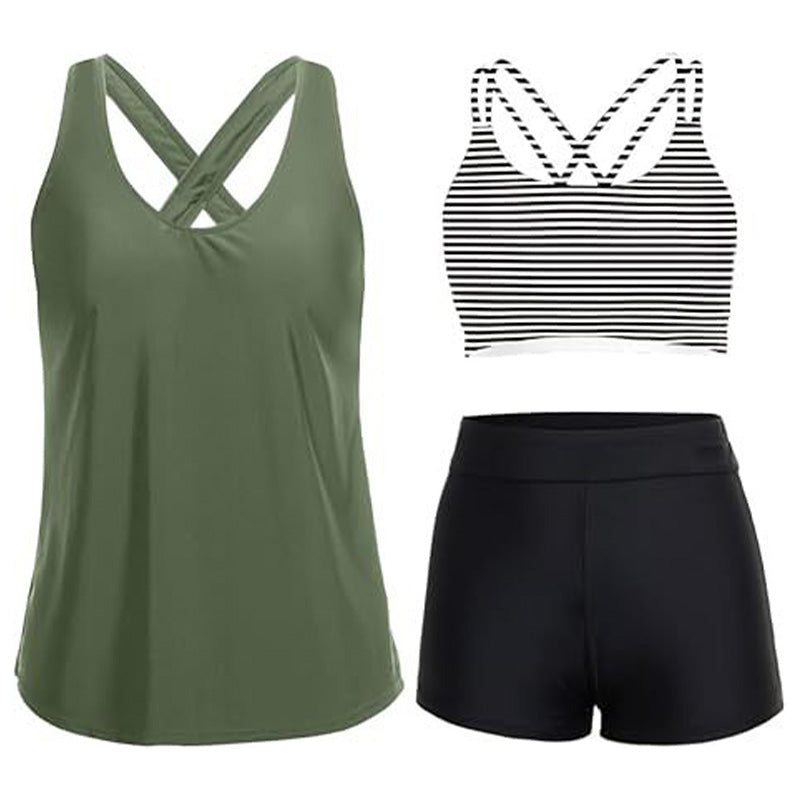 Double-strap bikini swimsuit set