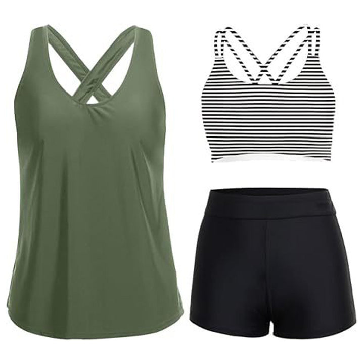 Double-strap bikini swimsuit set