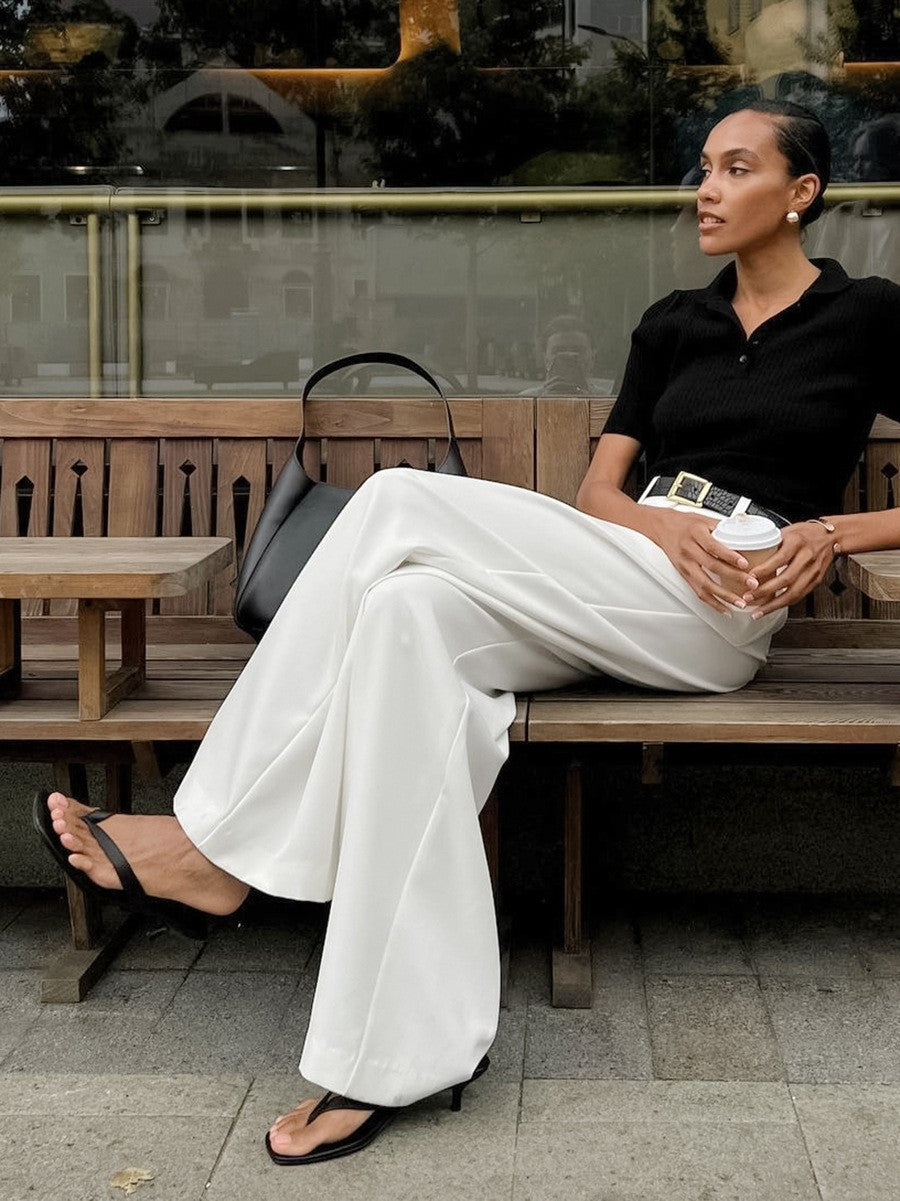 High-Waisted Wide Leg Trousers
