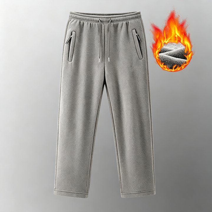 Men Fleece Warm Drawstring Casual Pants