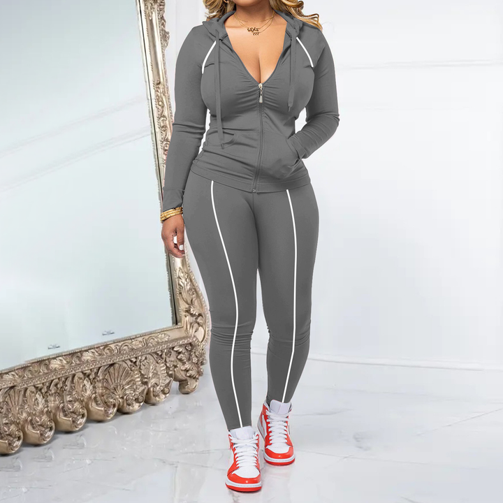 Casual Fitness Hooded Tracksuit Matching Outfit
