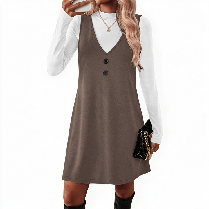 Long Sleeve Top &amp; Pinafore Dress Set