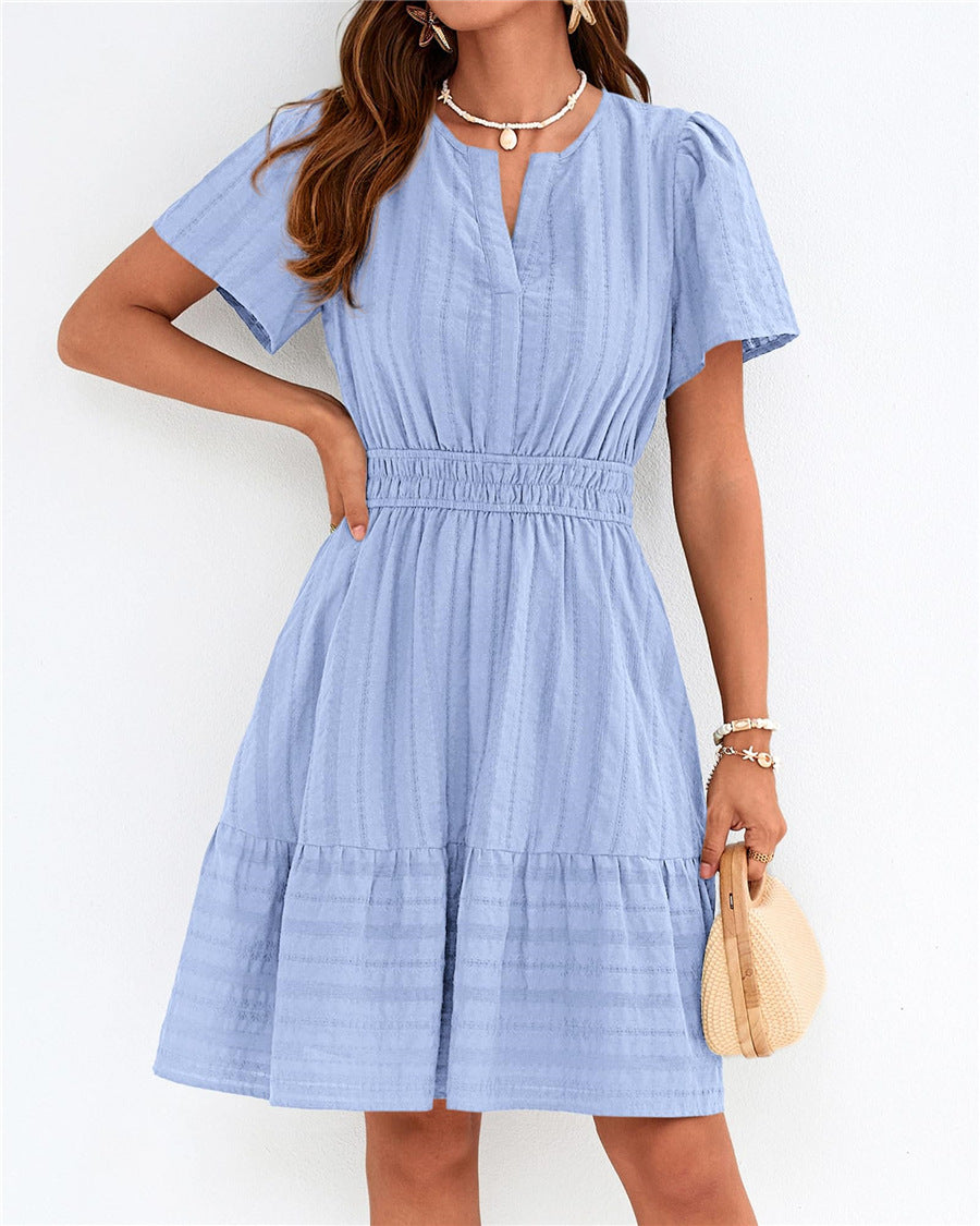 Smocked Waist Tiered Mini Dress