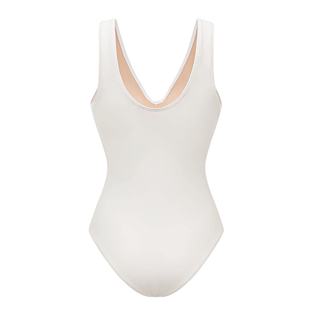 White Laser-Cut One-Piece Swimsuit with Matching Maxi Cover-Up Skirt Set