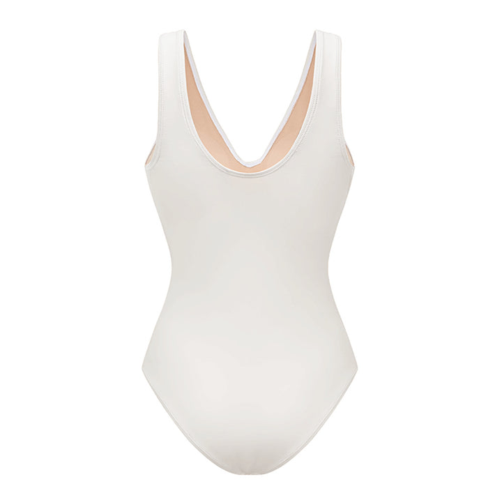 White Laser-Cut One-Piece Swimsuit with Matching Maxi Cover-Up Skirt Set