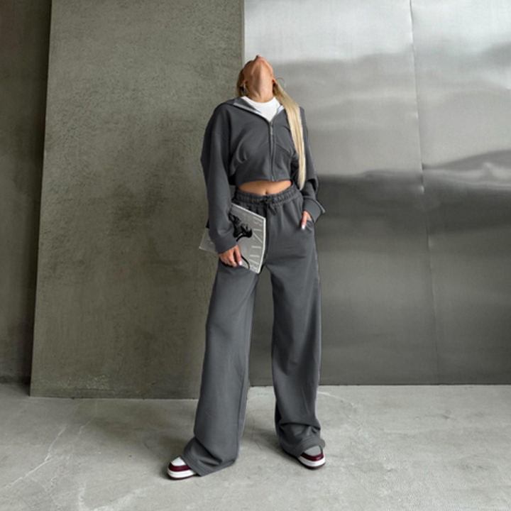 Casual Zip Hoodie Tracksuit Set
