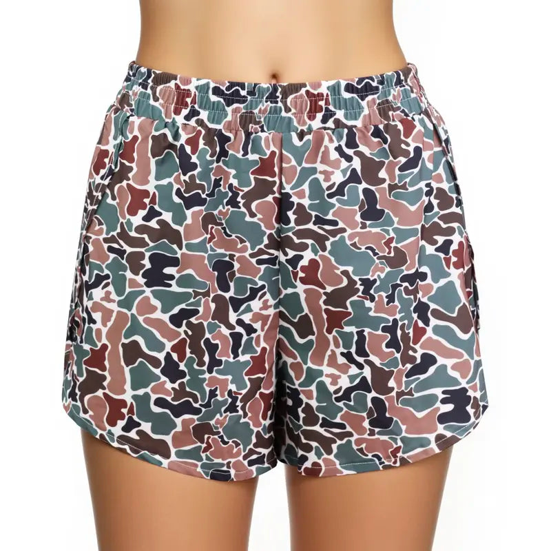 New ladies camouflage comfortable casual sports fashion high-waisted shorts