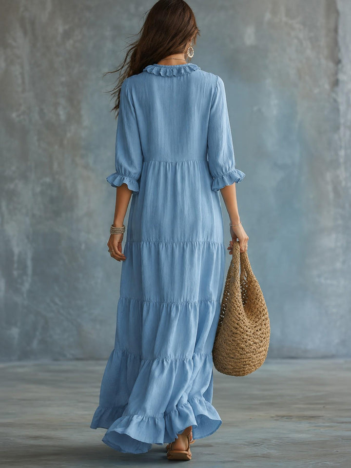 Black Ruffled Tiered Maxi Dress