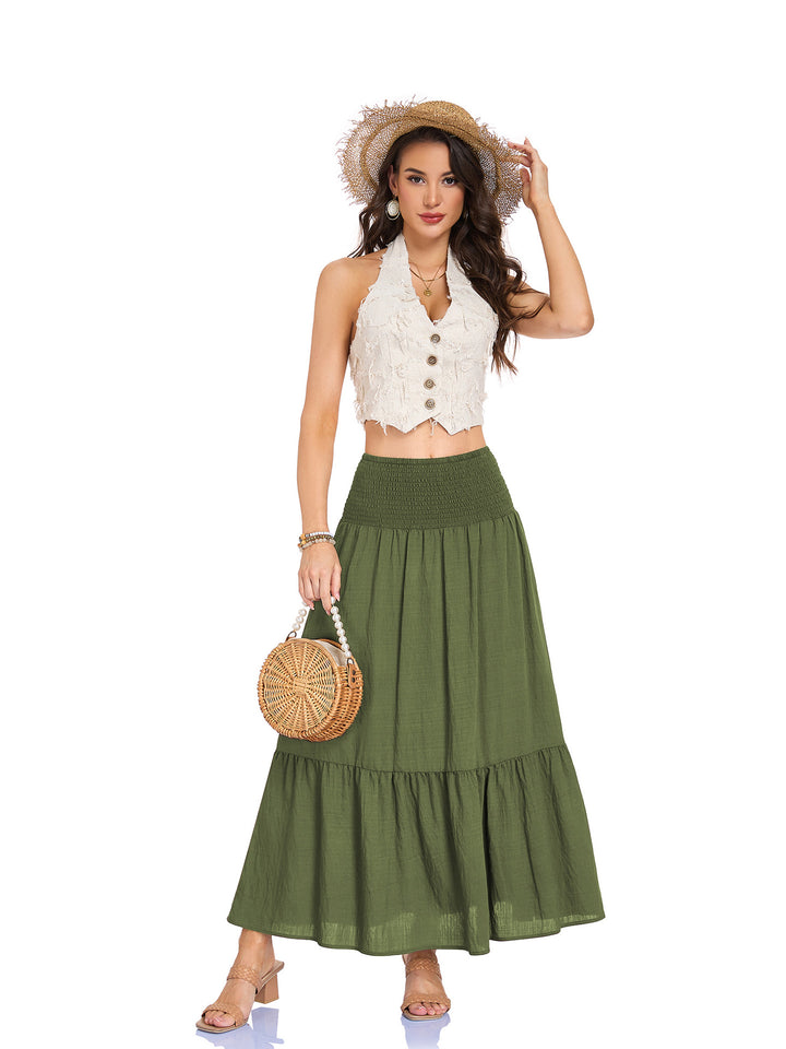 Smocked Waist Tiered Maxi Skirt Effortless movement. Everyday boho ease.