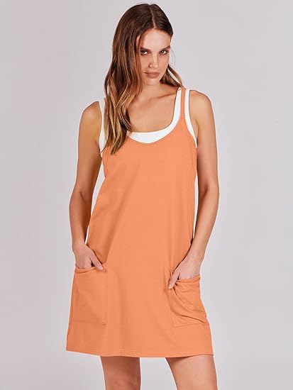 2-in-1 Tank Top &amp;amp; Shorts Loungewear Set, Flowy Camisole with Pockets